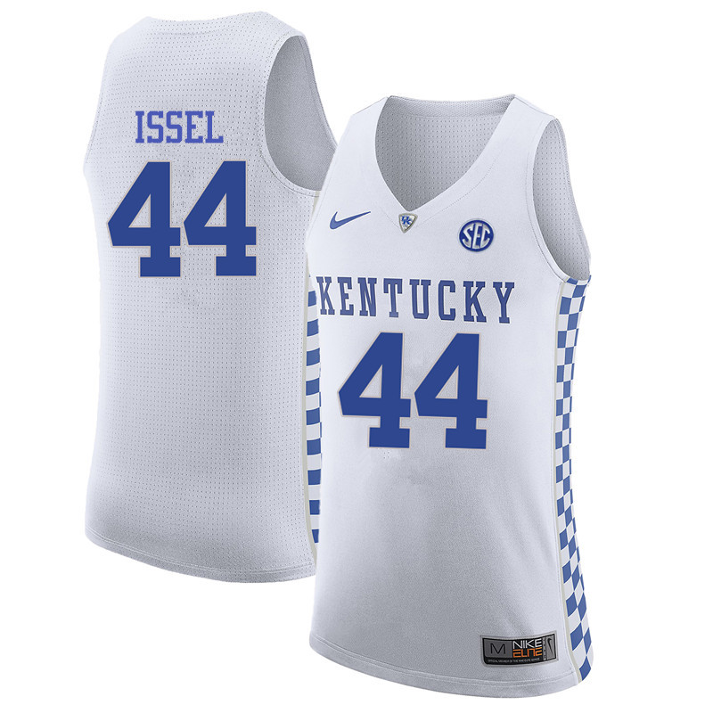 Men Kentucky Wildcats #44 Dan Issel College Basketball Jerseys-White - Click Image to Close